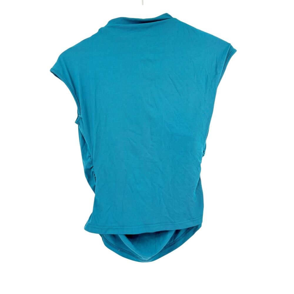 OGL Top Size M NEW Eco-SkinKiss Mockneck Ruched Cropped Bra Top Dark Marine Blue - Picture 9 of 13